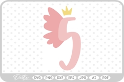 Fairy Princess Birthday Five SVG PNG DXF Product Image 1