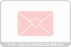 Love Letter Heart Envelope Heart Stamp Doodle SVG PNG DXF Product Image 1
