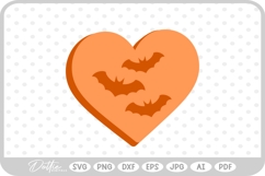Spooky Season Bats Halloween Heart SVG PNG DXF Product Image 1