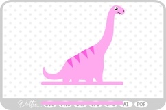 Cute Dinosaur Name Tag Dino SVG PNG DXF Product Image 1