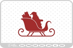 Christmas Santa Sleigh Reindeer Gifts Eve Winter SVG PNG DXF Product Image 1