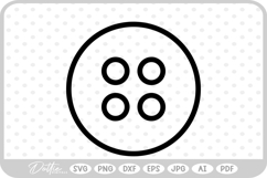 Button Shape Cute Silhouette Outline Holes SVG PNG DXF Product Image 1
