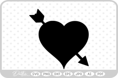 Arrow Heart Valentine&#039;s Day SVG PNG DXF Product Image 1