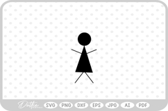 Stick Person Man Woman Doodle Sketch SVG PNG DXF Product Image 1