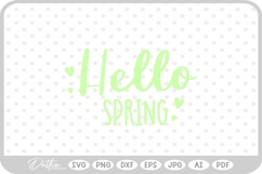 Hello Spring Quote SVG PNG DXF Product Image 1