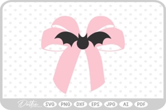 Halloween Bow Girlie Cute Bat Spooky Fall SVG PNG DXF Product Image 1