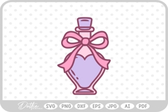 Love Potion Heart Shaped Bottle Valentine's Day SVG PNG DXF Product Image 1