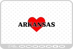 Arkansas Heart USA State America SVG PNG DXF Product Image 1