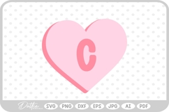 C Candy Heart Shape Letter SVG PNG DXF Product Image 1