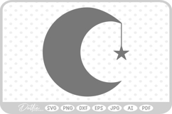 Moon with Star SVG PNG DXF Product Image 1