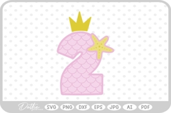 Mermaid Starfish Number 2 Two SVG PNG DXF Product Image 1