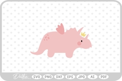 Fairy Cute Dino Dinosaur SVG PNG DXF Product Image 1