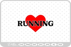 Love Running Sports Heart SVG PNG DXF Product Image 1