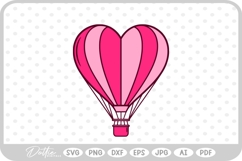 Heart Shaped Hot Air Balloon SVG PNG DXF Product Image 1