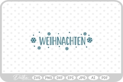 Frohe Weihnachten Christmas Script Snowflakes SVG PNG DXF Product Image 1