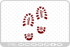 Santa Boot Print Christmas Eve Snow Magic SVG PNG DXF Product Image 1
