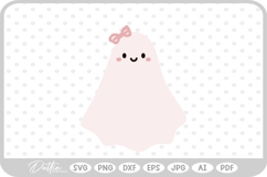 Girly Ghost Cute Halloween SVG PNG DXF Product Image 1