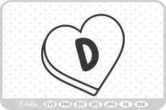 D Candy Heart Shape Letter SVG PNG DXF Product Image 1