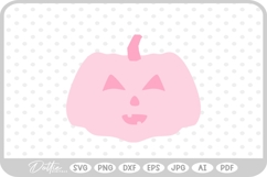Pink Pumpkin Jack o Lantern Halloween SVG PNG DXF Product Image 1