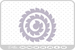 Rolled Flower Template SVG PNG DXF Product Image 1