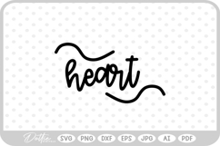 Hear Love Leaves Script SVG PNG DXF Product Image 1
