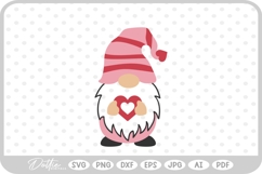 Gonk Gnome Love Heart Valentine&#039;s Day SVG PNG DXF Product Image 1