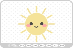 Sunshine Cute Summer Sun Yellow Nature Shine SVG PNG DXF Product Image 1