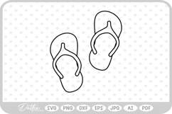 Pair of Flip Flops Outline SVG PNG DXF Product Image 1