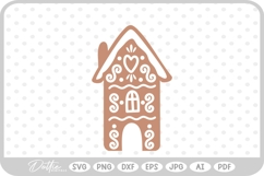 Gingerbread House Christmas Winter Festive SVG PNG DXF Product Image 1
