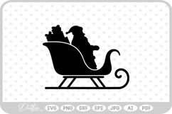 Christmas Santa Sleigh Reindeer Gifts Eve Winter SVG PNG DXF Product Image 1