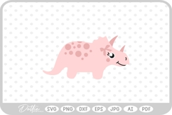 Cute Girly Dinosaur Pretty SVG PNG DXF Product Image 1
