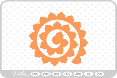 Rolled Paper Flower Template SVG PNG DXF Product Image 1