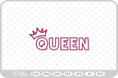 Queen Crown Pretty Script SVG PNG DXF Product Image 1