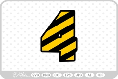 Construction Number 4 SVG PNG DXF Product Image 1