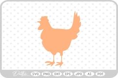 Chicken Bird Outline Shape SVG PNG DXF Product Image 1