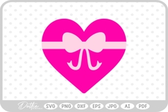 Heart with Bow SVG PNG DXF Product Image 1