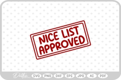 Nice List Approved Christmas Santa Gift Sticker Stamp SVG Product Image 1