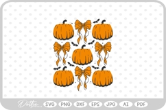 Pumpkin Bow Halloween Spooky Season Autumn SVG PNG DXF Product Image 1