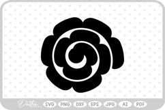 Rolled Paper Flower Template SVG PNG DXF Product Image 1