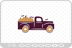 Fall Autumn Pumpkin Truck Halloween SVG PNG DXF Product Image 1