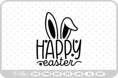 Happy Easter Bunny Quote Spring Script SVG PNG DXF Product Image 1