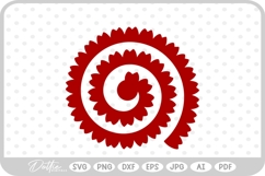 Rolled Paper Flower Template SVG PNG DXF Product Image 1