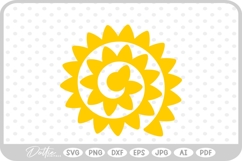 Rolled Flower Template SVG PNG DXF Product Image 1