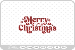 Merry Christmas Script Text Snowflake SVG PNG DXF Product Image 1