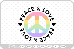 Peace and Love Rainbow SVG PNG DXF Product Image 1