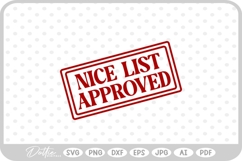Nice List Approved Christmas Santa Gift Sticker Stamp SVG Product Image 1