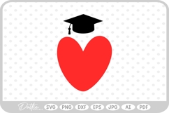 Graduation Heart SVG PNG DXF Product Image 1