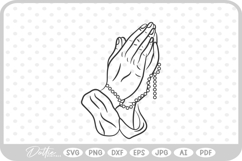 Praying Hands Religious Jesus Christian Cross SVG PNG DXF Product Image 1