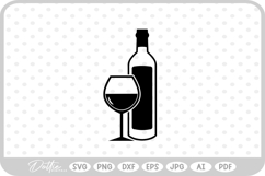 Wine Bottle Drink SVG PNG DXF Product Image 1