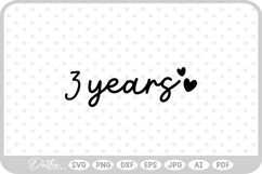 3 Years Hearts SVG PNG DXF Product Image 1